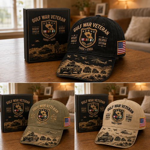 Gulf War Veteran Desert Shield & Desert Storm Commemorative Cap (buy 2 10% off)