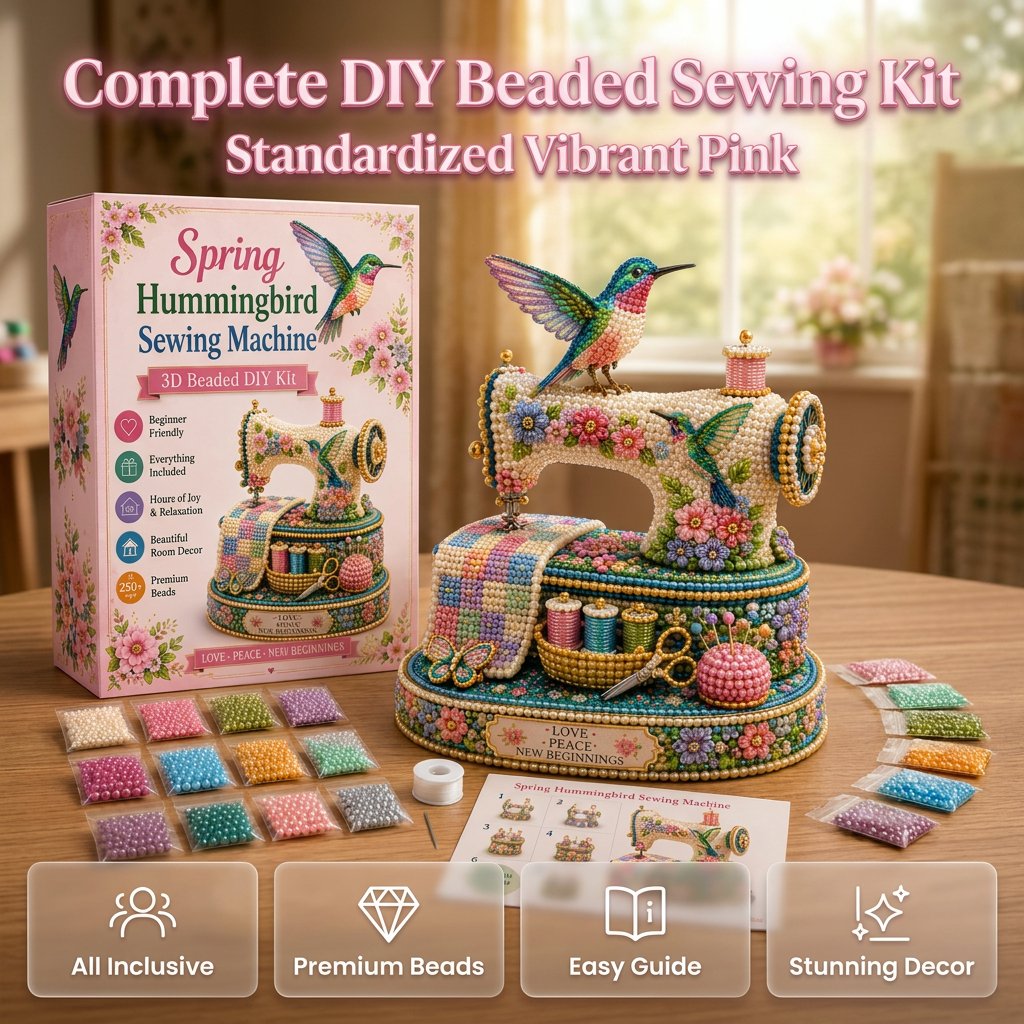 🐦🌸 Spring Hummingbird Sewing Machine DIY Kit 🧵 3D Spring Keepsake Edition💐