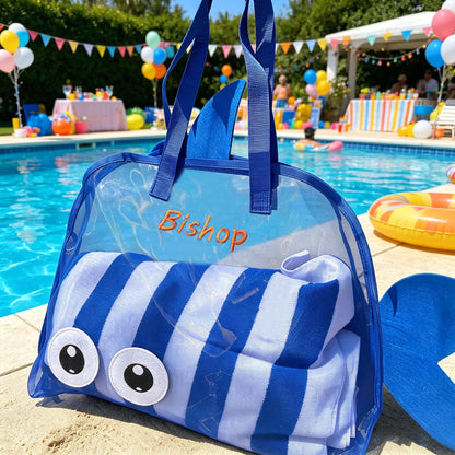 Personalized Embroidered Kid Mesh Fish-Shaped Beach Bag