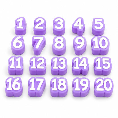 20 Pcs Number Pencil Toppers 1-20, Reusable Classroom Pencil Labels for Teachers, Pencil Tracking Markers for Student Number System, School Supply Station and Classroom Organization