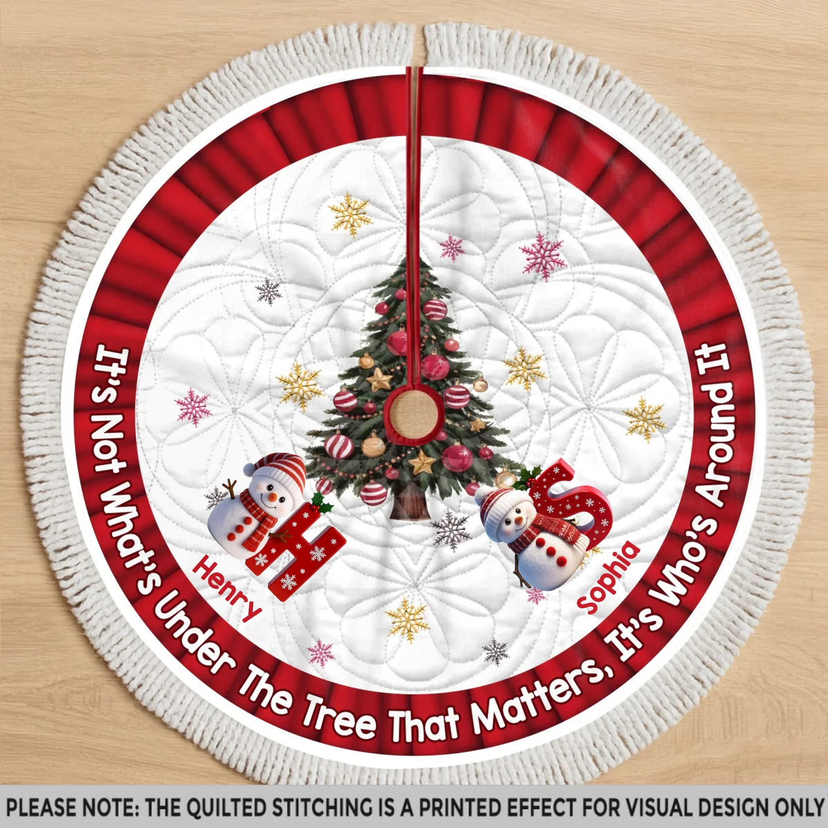 Custom Name Snowman Christmas Gifts for Family - Personalized Tree Skirt