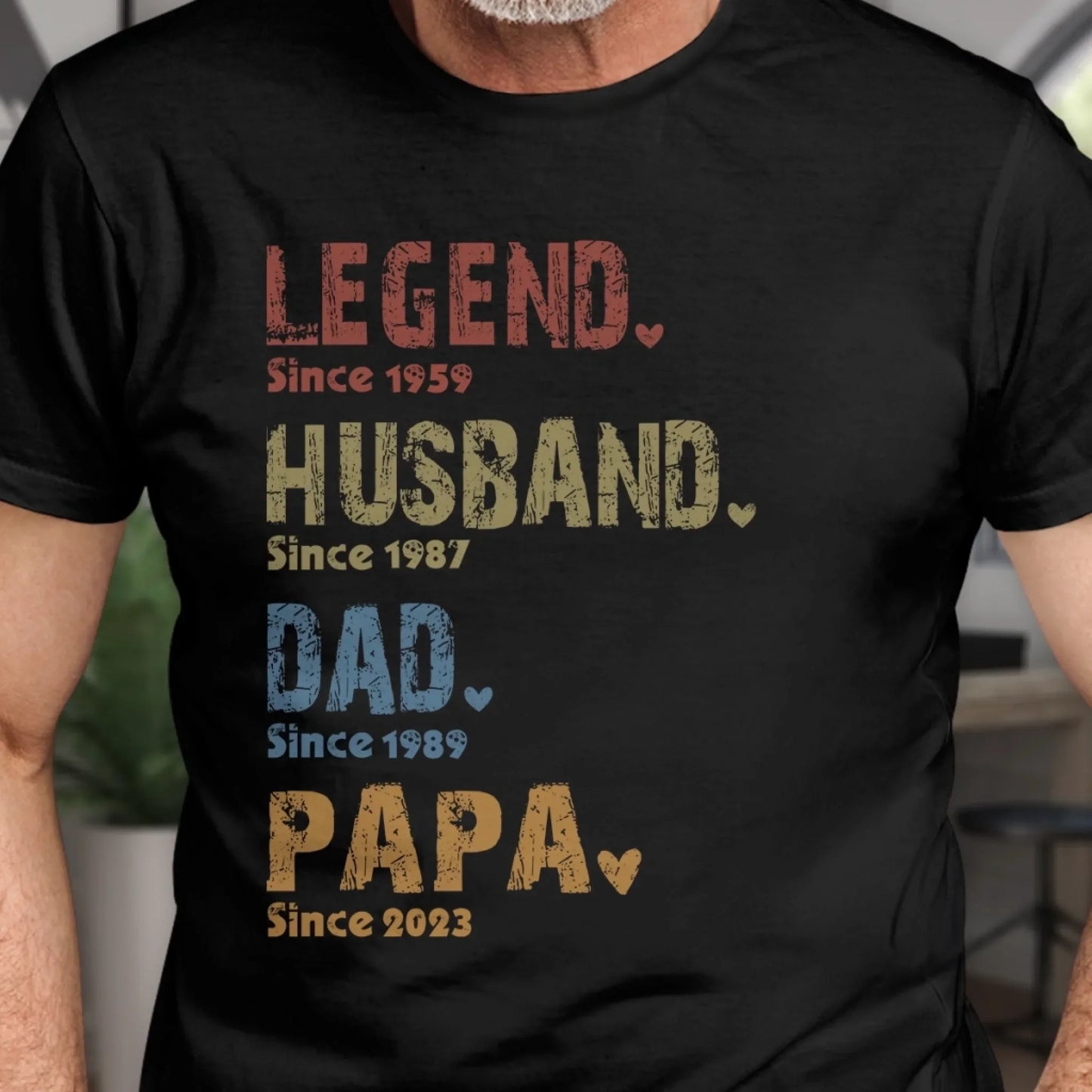 Legend Husband Dad Papa - Family Personalized Custom Unisex T-shirt