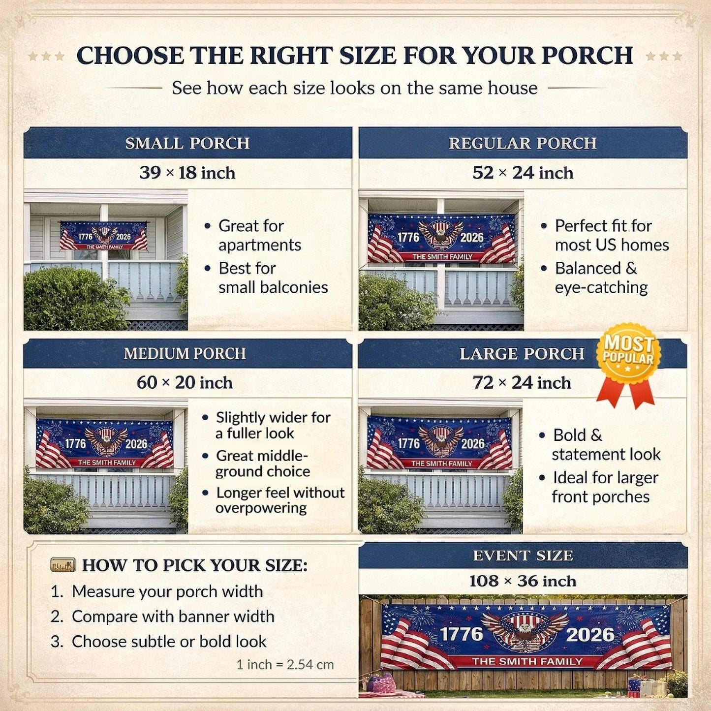 Custom Outdoor Banner - Personalized America 250th Anniversary Gifts For Mom, Dad, Brother, Sister, Kids - Together We Shine Bright