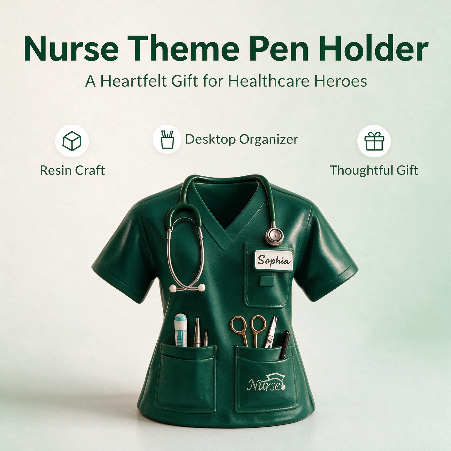 Nurse Uniform Pen Stand with Name Customization