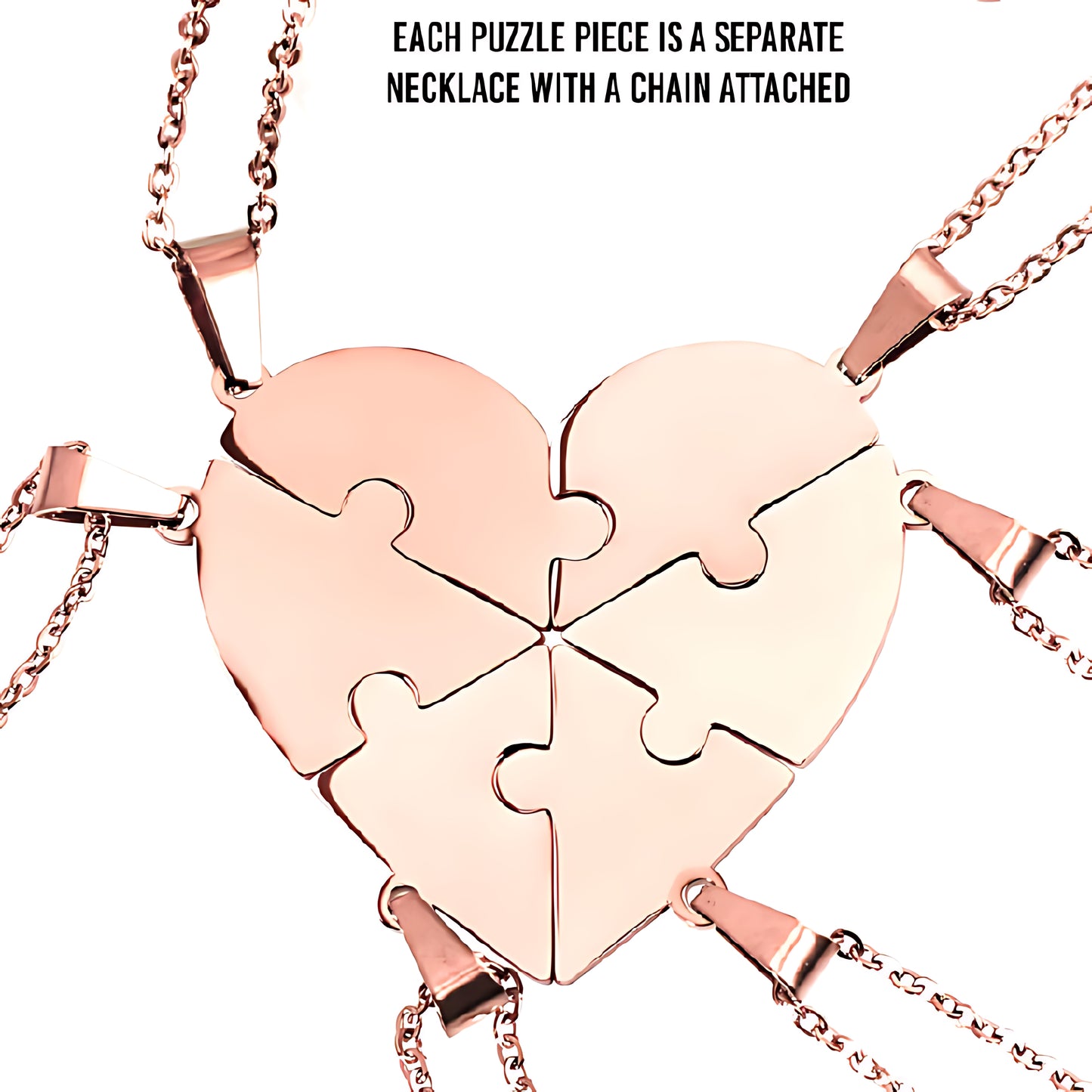 Friendship Puzzle Hearts - Personalized Heart Puzzle Name Necklace - Gift For Friend