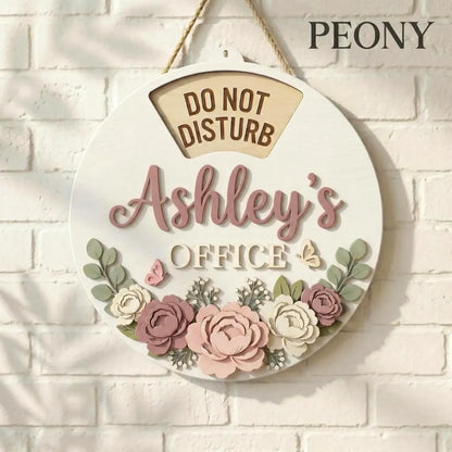Custom Rotating Wooden Door Sign - Personalized Office Status Spinner,6 Rotating Text, Wooden Work In Progress Sign for Boss Desk Door Decor