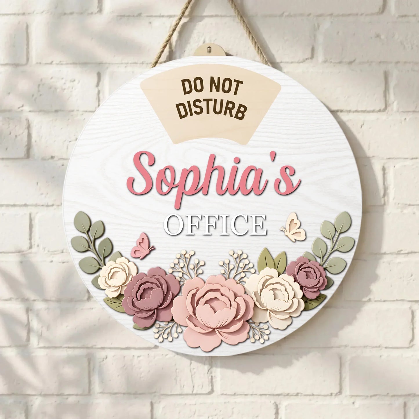 Custom Rotating Wooden Door Sign - Personalized Office Status Spinner,6 Rotating Text, Wooden Work In Progress Sign for Boss Desk Door Decor