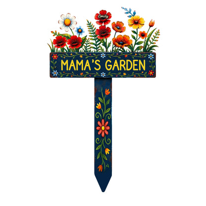 Every Flower Holds A Name Mama Loves - Personalized Plaque Stake, Custom Children Names, Heartfelt Gift For Mom & Grandma
