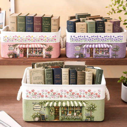 Custom Storage Basket - Personalized Bookish Gifts For Book Lovers, Bookworms, Readers - The Little Corner Bookshop