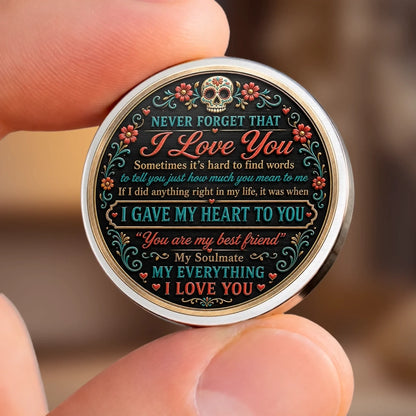 Custom Day Of The Dead Pocket Hug - Personalized Anniversary Wedding Gifts For Husband And Wife, Him And Her - Haunt My Heart Forever