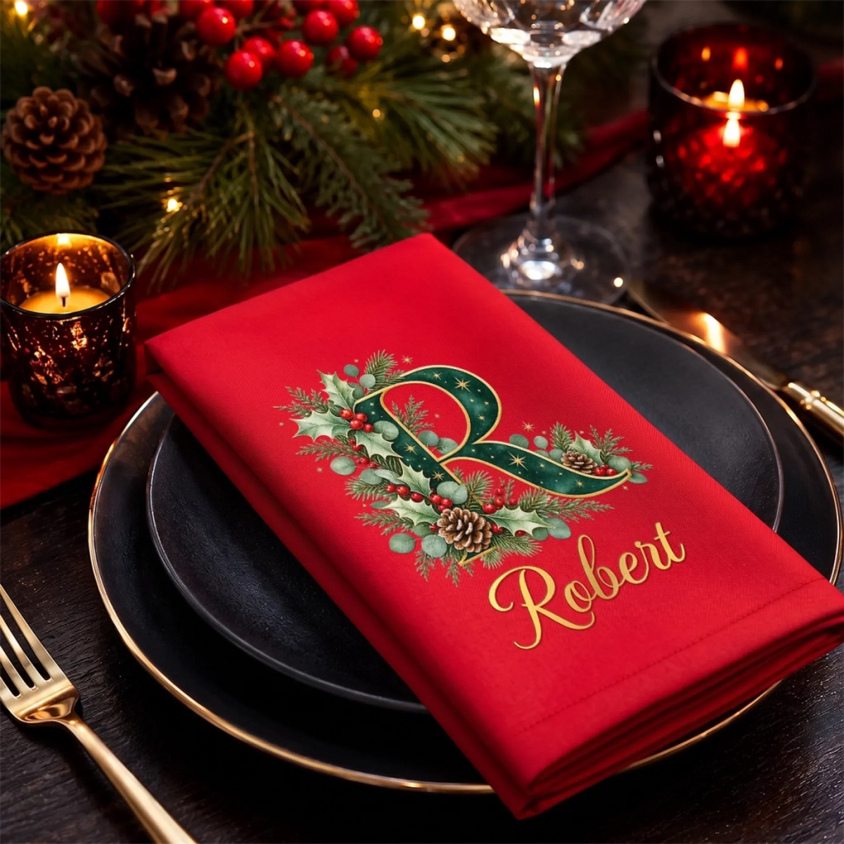 Custom Cotton Napkin - Personalized Christmas Birthday Gifts For Mom, Dad, Brother, Sister - Gather & Be Merry