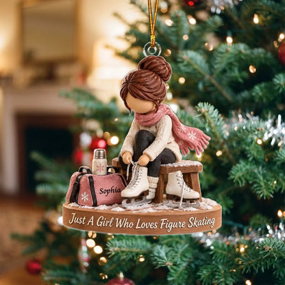 Personalized Skating Enthusiast Ornament - Gift For Girl/Boy