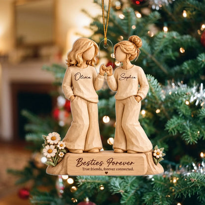 Personalized Best Friends Flat 2D Acrylic Ornament - Gift For Girls