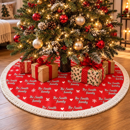 Personalized Tree Skirt - Christmas Gift For Family - Cozy Christmas, Family Style