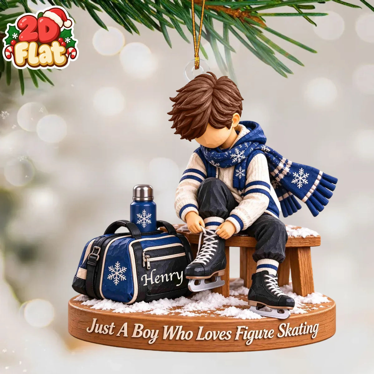 Personalized Skating Enthusiast Ornament - Gift For Girl/Boy