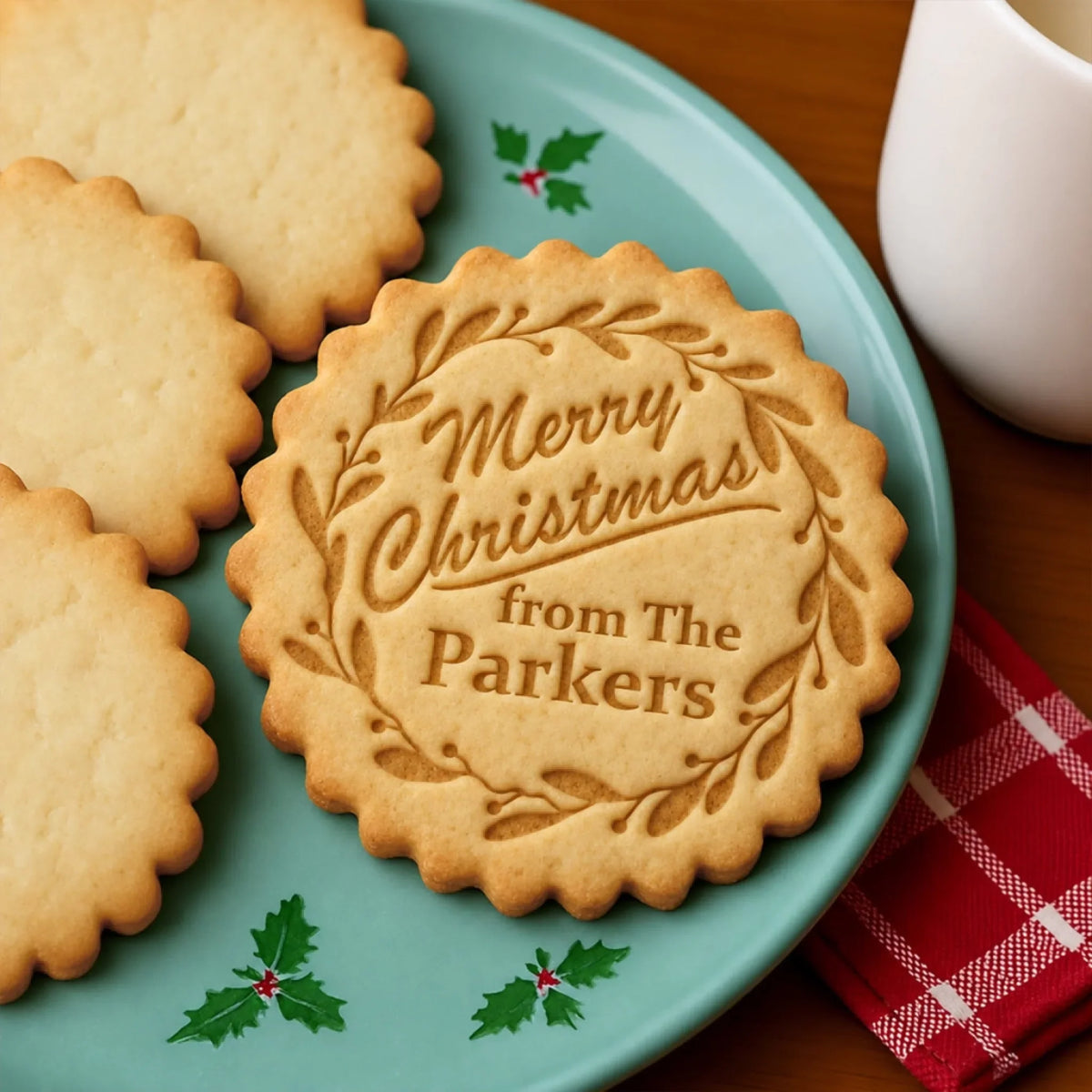 Custom Cookie Embosser Stamp - Personalized Family Name Christmas Gift - Bake The Family Name Into Every Cookie