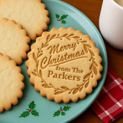 Custom Cookie Embosser Stamp - Personalized Family Name Christmas Gift - Bake The Family Name Into Every Cookie