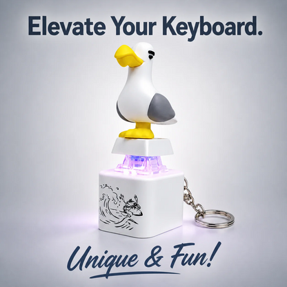 Button Keychain-Real Sound & LED Light, Funny Interactive Gift for Friends & Family