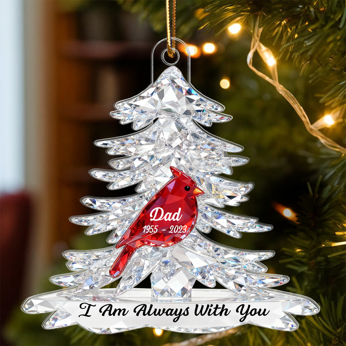 Cardinals Memorial - Personalized Acrylic Ornament - Remembrance Gift, Sympathy Gift For Whole Family, Extended Family