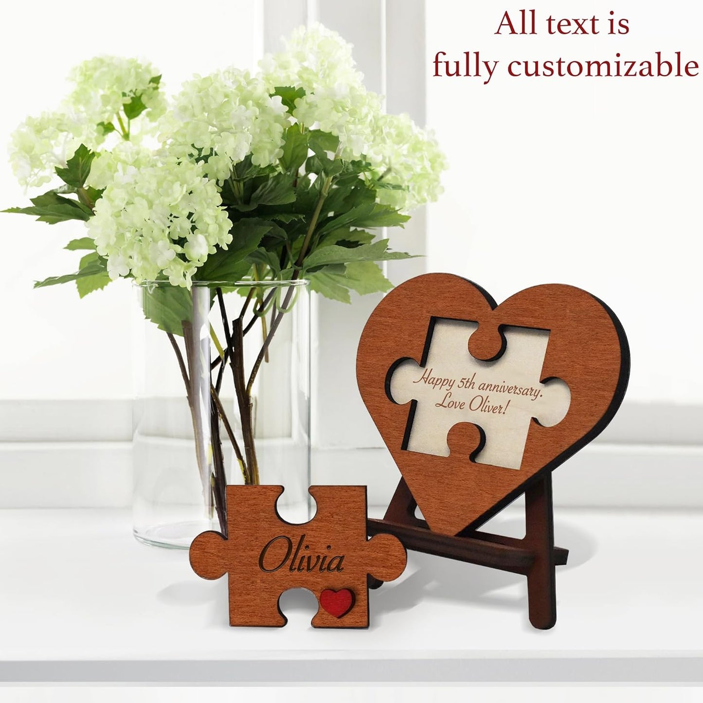 Personalized Love Keepsake Couple Jigsaw Puzzle Name Logo-Romantic Valentine's Day/ Anniversary Gift for Him Her