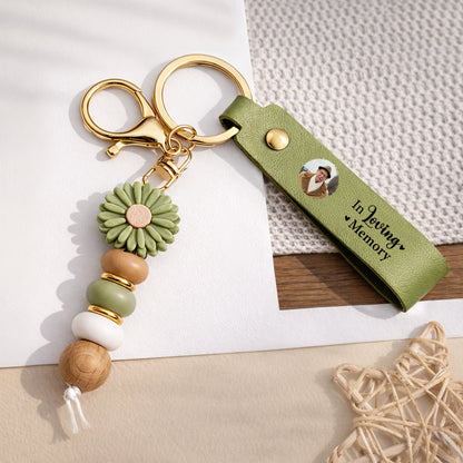 Printed Memorial Keychain with Picture - Personalized Memorial Gifts