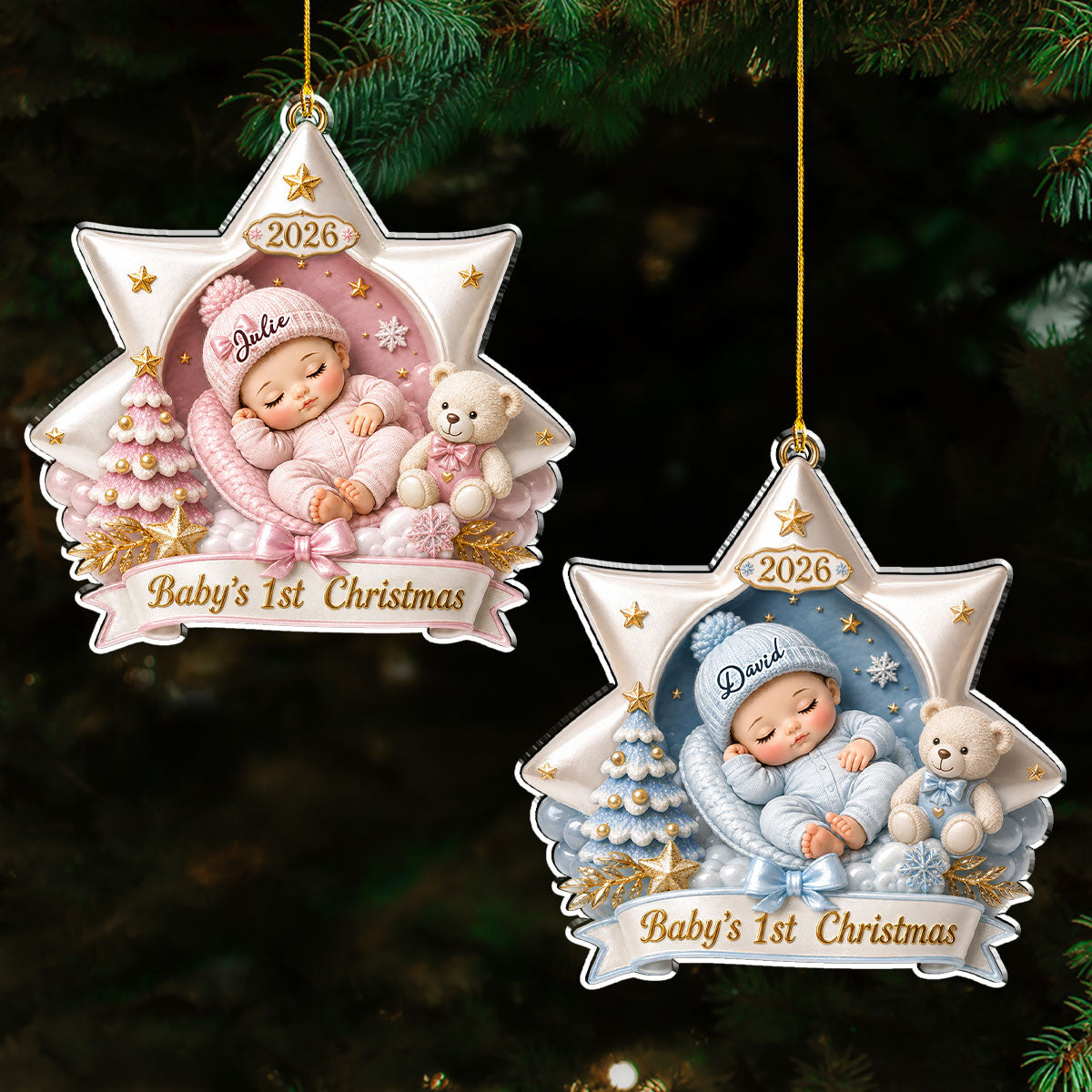 Born For Christmas Magic - Personalized 3D Effect Acrylic Ornament