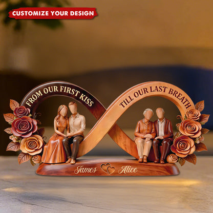From Our First Kiss Till Our Last Breath - Personalized Custom Shaped Acrylic Plaque