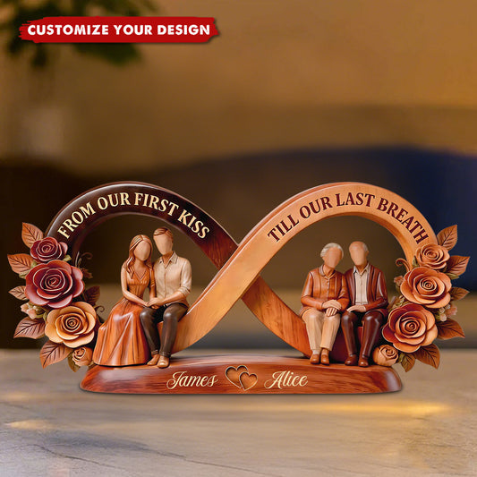From Our First Kiss Till Our Last Breath - Personalized Custom Shaped Acrylic Plaque