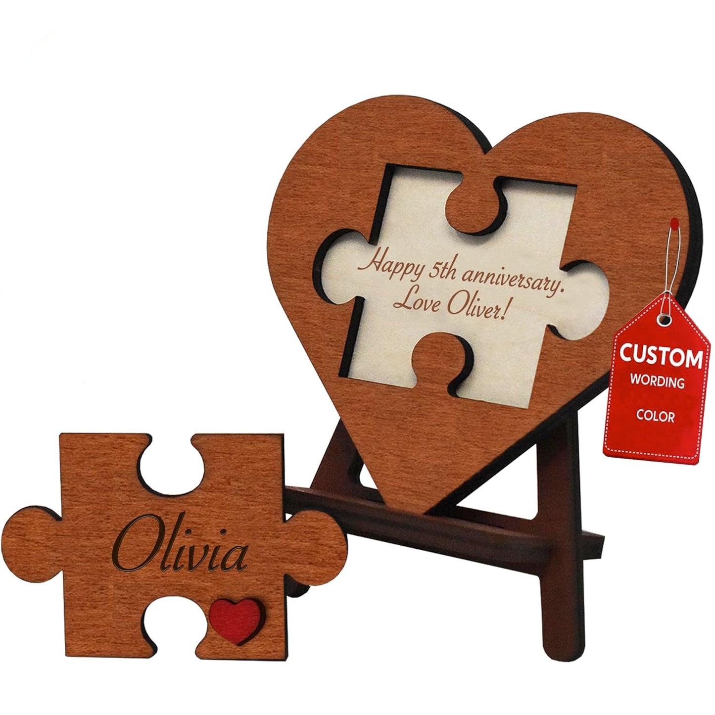 Personalized Love Keepsake Couple Jigsaw Puzzle Name Logo-Romantic Valentine's Day/ Anniversary Gift for Him Her