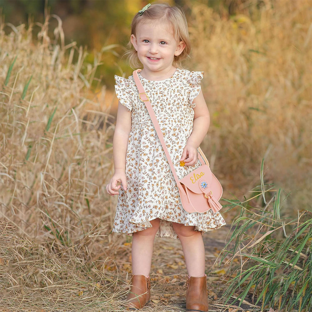 Personalized Kid Flower Crossbody Bag