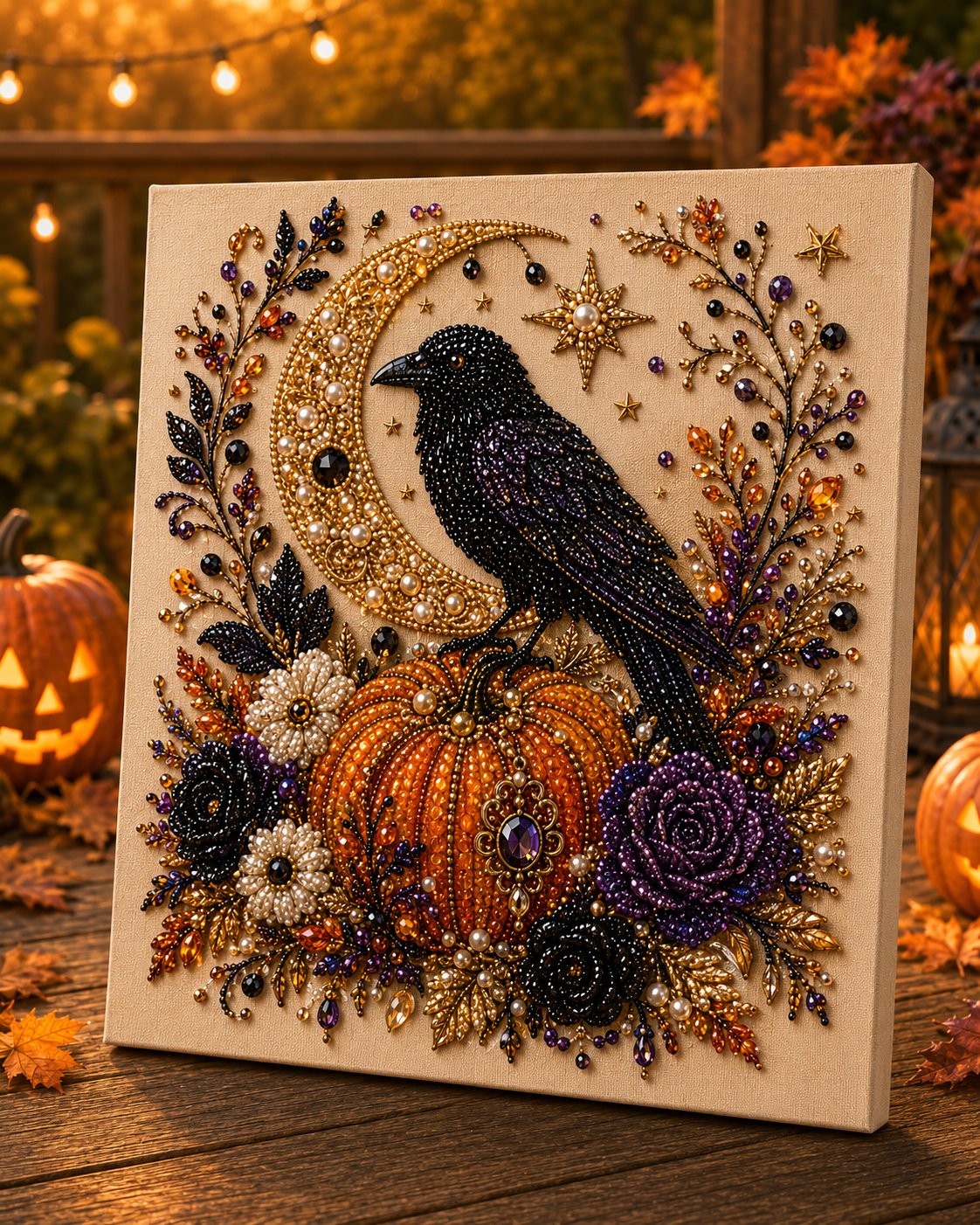 💥 Last Day 49% OFF – 👻✨ Halloween Pearl Art DIY Kit – Turn Tiny Pearls into Spooky-Cute Magic
