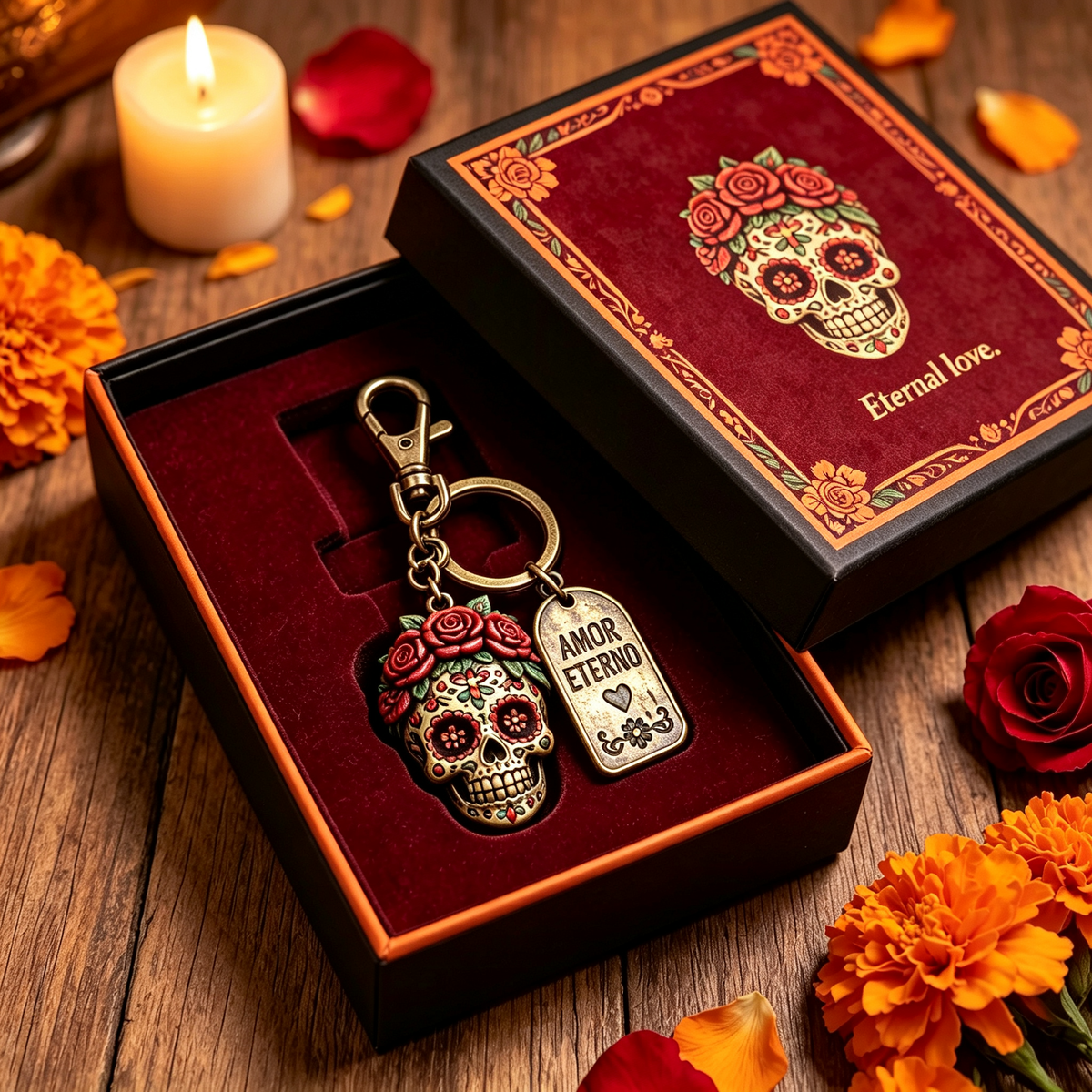 💀 Day of the Dead Skull Keychain Collection