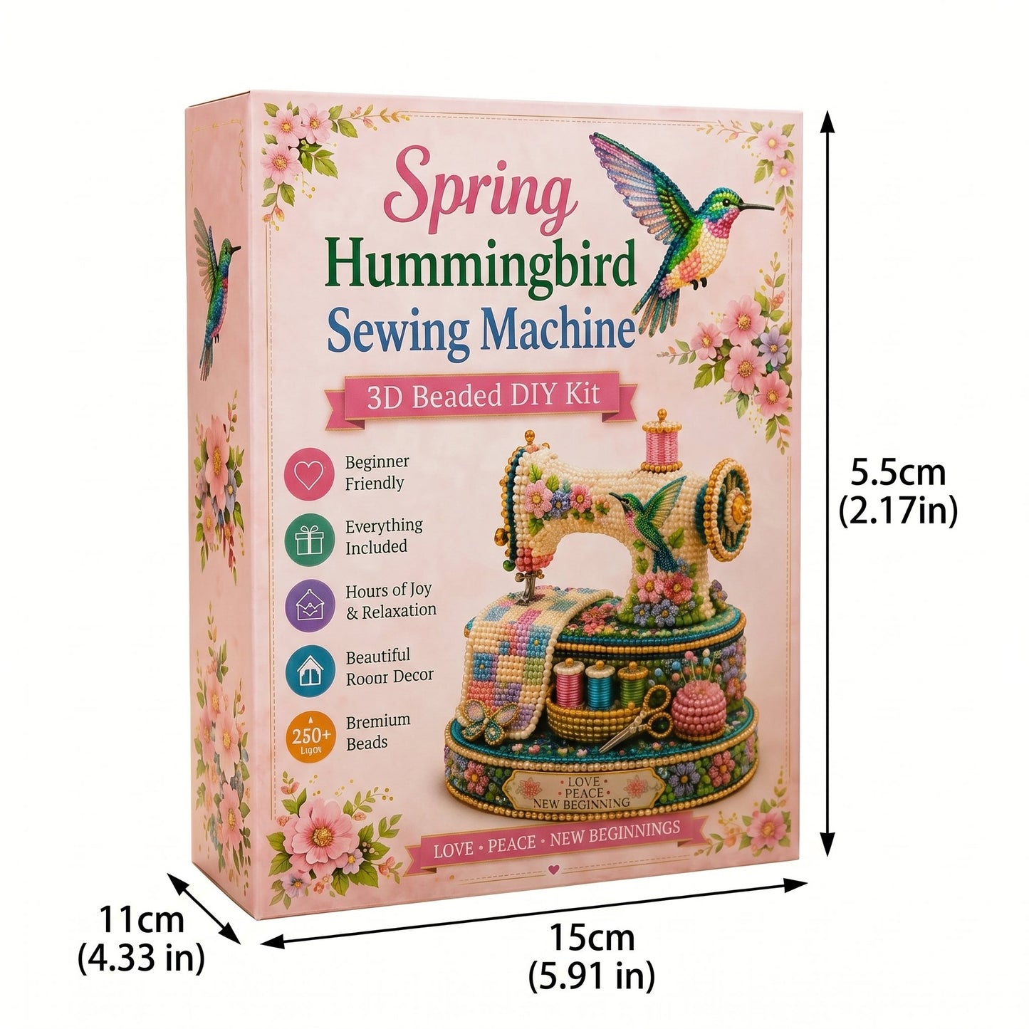 🐦🌸 Spring Hummingbird Sewing Machine DIY Kit 🧵 3D Spring Keepsake Edition💐