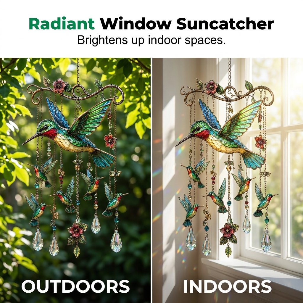 🕊️🎐Graceful Hummingbird Wind Chime| 🌬️ Whispering Wind & Shining Light