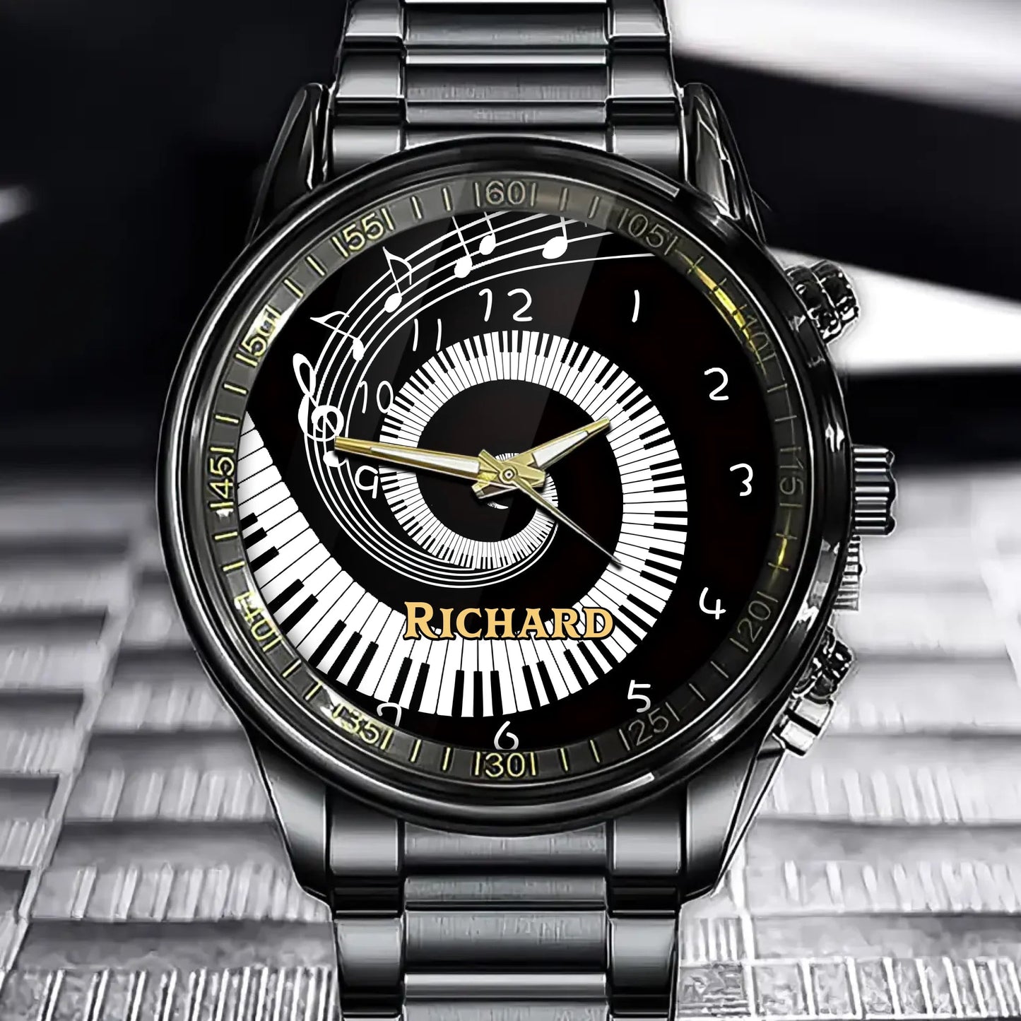 Personalized Rock Around the Clock Guitar Watch for Music Lovers