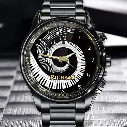 Personalized Rock Around the Clock Guitar Watch for Music Lovers