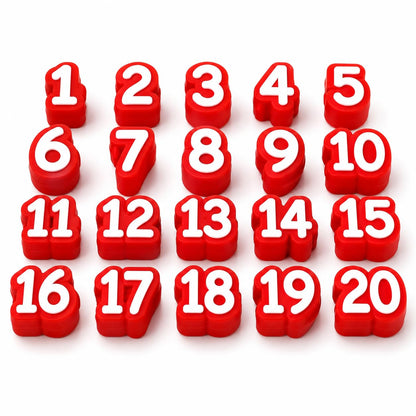 20 Pcs Number Pencil Toppers 1-20, Reusable Classroom Pencil Labels for Teachers, Pencil Tracking Markers for Student Number System, School Supply Station and Classroom Organization