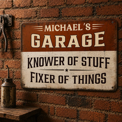 Knower And Fixer - Personalized Custom Metal Sign