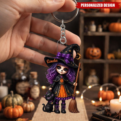 Personalized Acrylic Hanging Keychain – A Halloween Gift for Your Daughter or Granddaughter