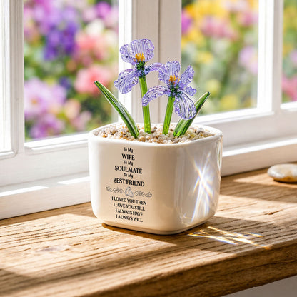 To My Wife Soulmate Best Friend - Personalized Custom Glass Birth Month Flower