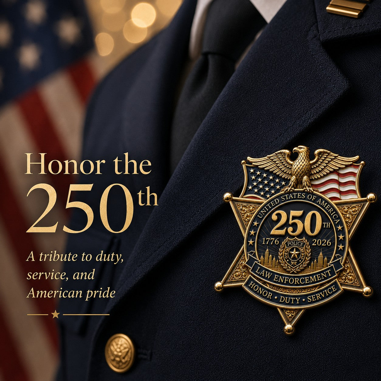 ⚡️Last Day 49% OFF - America 250 Law Enforcement Brooch
