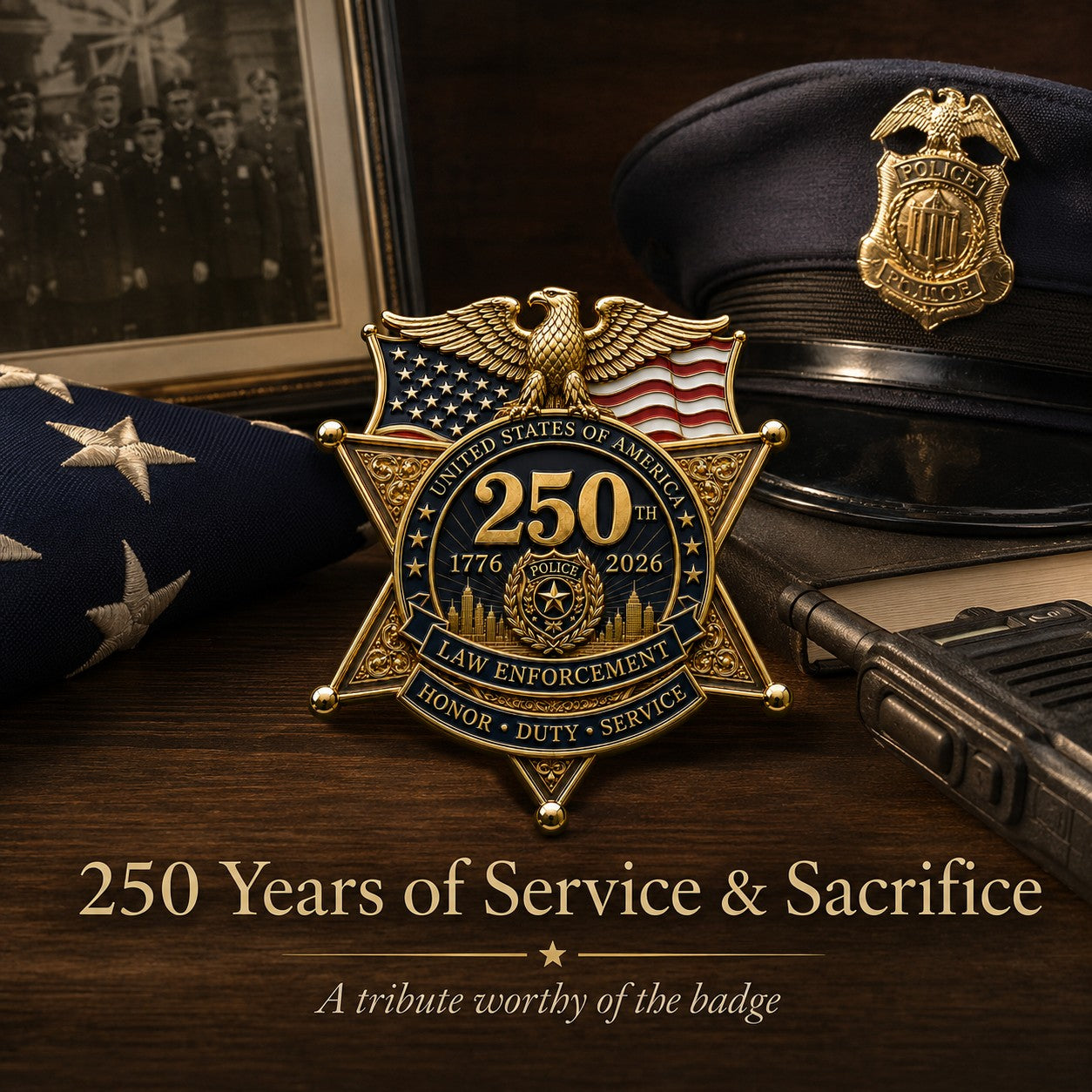 ⚡️Last Day 49% OFF - America 250 Law Enforcement Brooch