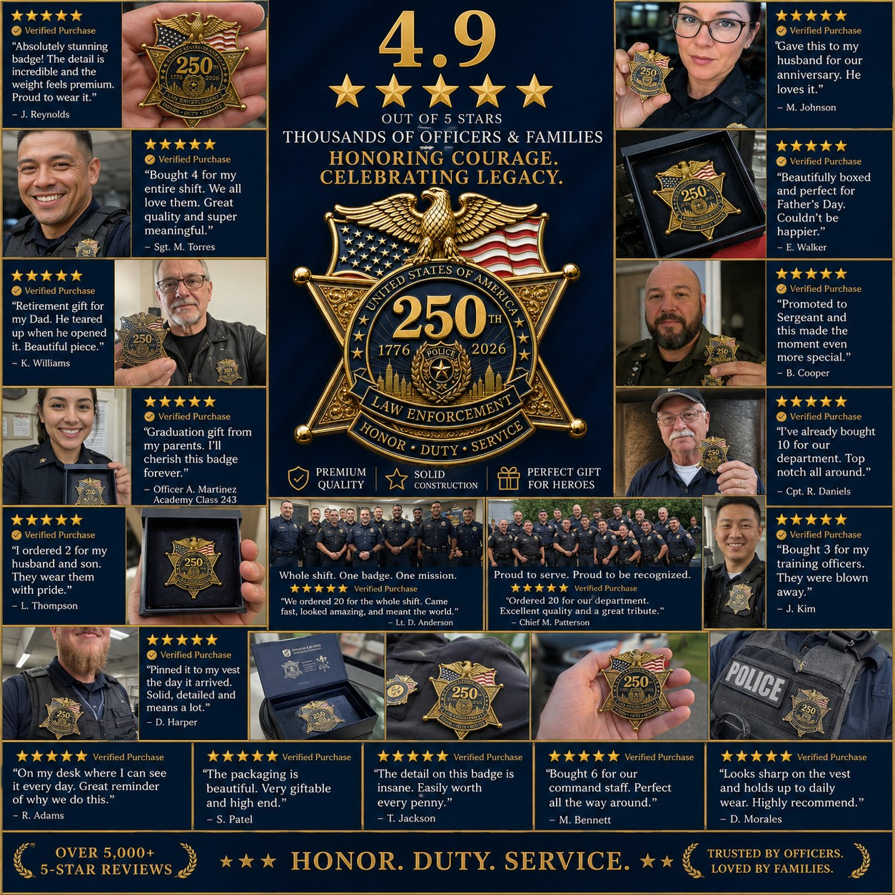 ⚡️Last Day 49% OFF - America 250 Law Enforcement Brooch