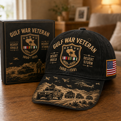 Gulf War Veteran Desert Shield & Desert Storm Commemorative Cap (buy 2 10% off)