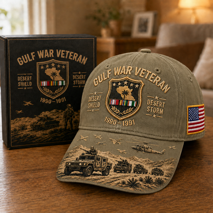 Gulf War Veteran Desert Shield & Desert Storm Commemorative Cap (buy 2 10% off)