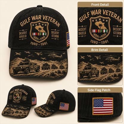 Gulf War Veteran Desert Shield & Desert Storm Commemorative Cap (buy 2 10% off)