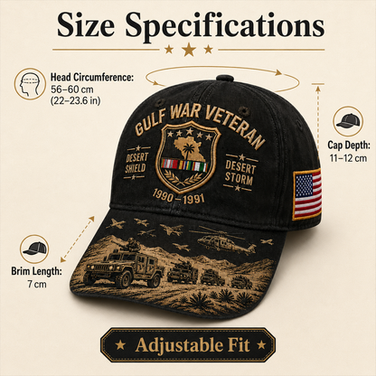 Gulf War Veteran Desert Shield & Desert Storm Commemorative Cap (buy 2 10% off)