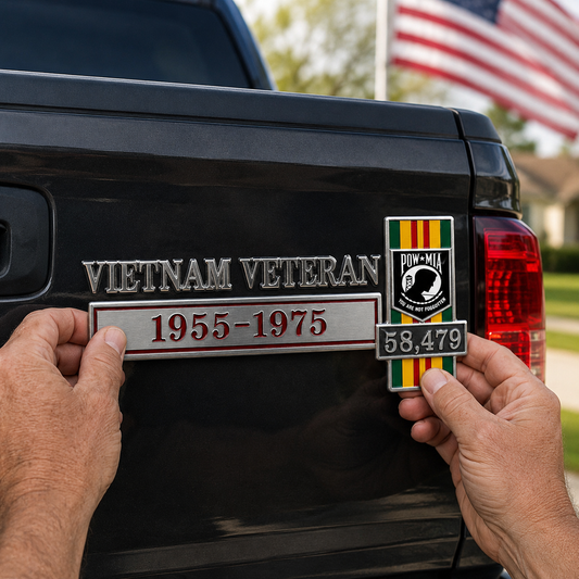 49% OFF🔥 Patriotic Service Car Emblem - 3D Metal Badge Decal For Veterans, First Responders,Truck Driver & Retired Heroes