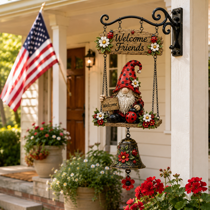 Rustic Garden Gnome Bell Outdoor Decor (buy 2 10% off)