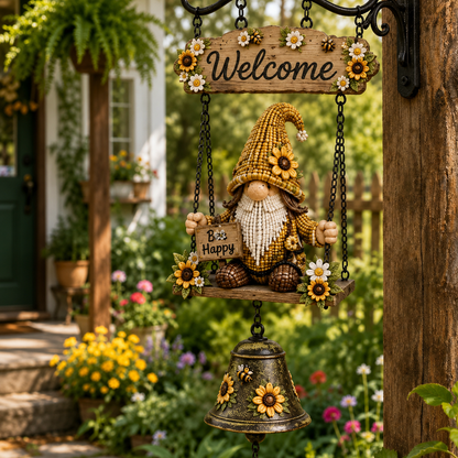 Rustic Garden Gnome Bell Outdoor Decor (buy 2 10% off)